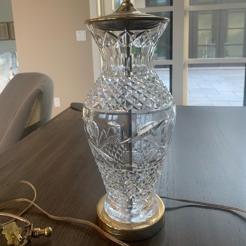 Waterford Crystal Lamp w/ Brass Base